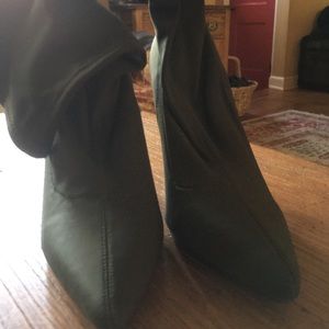 Olive green sock bootie